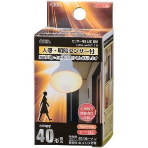 オーム電機 LDR4L-W/S-E17 9 LED電球 レフランプ形 E17 40形相当 人感・明暗センサー付 電球色