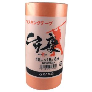 カモ井 弁慶 建築塗装用マスキングテープ 15mm×18m 8巻パック