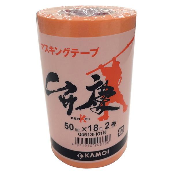 カモ井 弁慶 建築塗装用マスキングテープ 50mm×18m 2巻パック