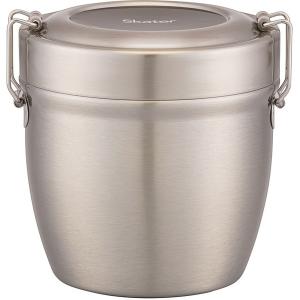 スケーター 抗菌 保温弁当箱 丼型 ステンレス 弁当箱 550ml シルバー STLBD6AG｜sake-premoa