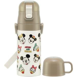 SKCP3 ディズニー ミッキー&amp;フレンズ クッキング スケーター 2WAY ステンレス水筒 コップ(350ml) ストロー(400ml) 子供用