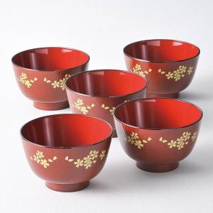 M13891 山中塗 京小花 レンジ汁椀5客 : XPRICE Yahoo!店 - 通販
