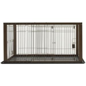 リッチェル 木製スライドペットサークル レギュラー ダークブラウン