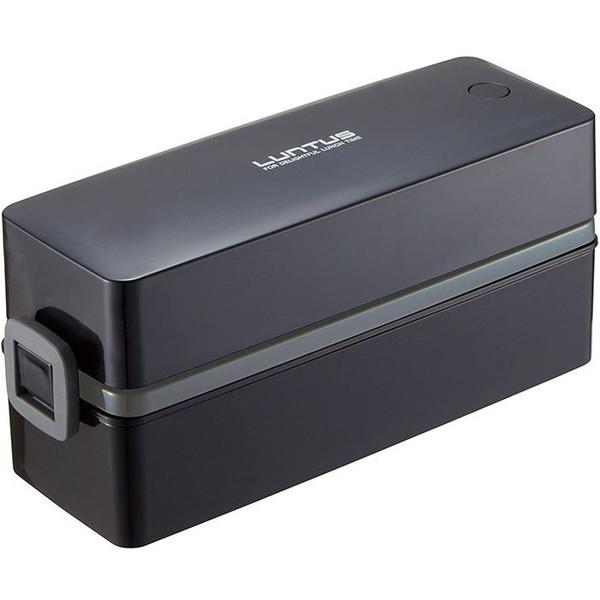アスベル 弁当箱 男性 スリム ランタス ランチボックス 2段 SS-T600 (バッグ付) ブラッ...