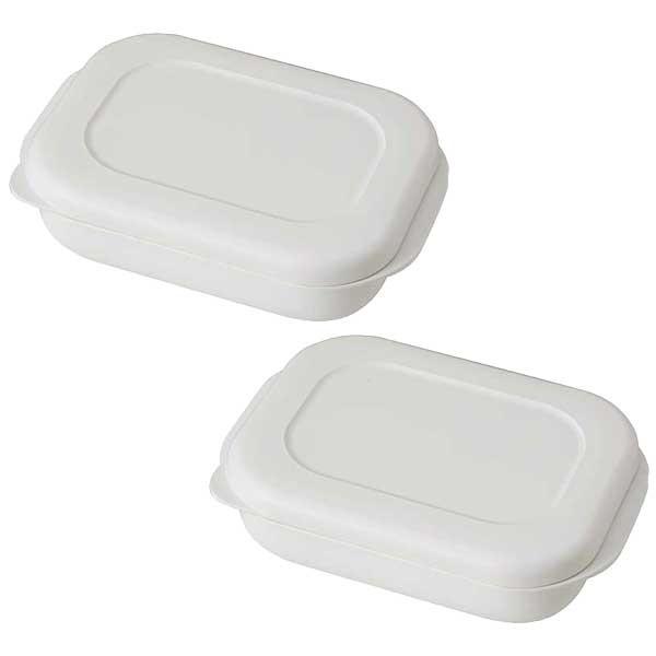 K784 極 冷凍ごはん容器 大 2個入り ホワイト MARNA