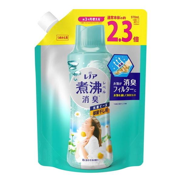 P&amp;G レノア 煮沸レベル 消臭 抗菌ビーズ 部屋干し 花とおひさまの香り つめかえ用 特大 970...