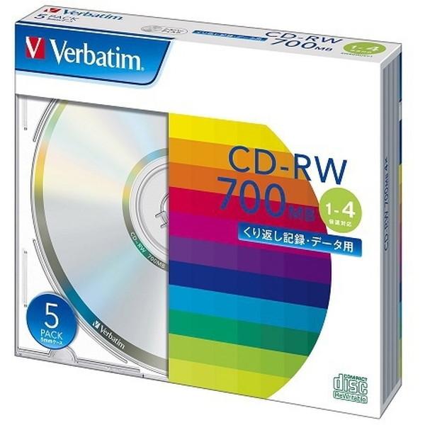 Verbatim SW80QU5V1 データ用CD-RW (700MB・4倍速対応・5枚入)