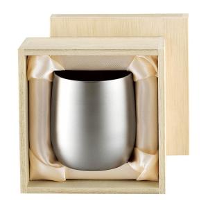 食楽工房 アサヒ チタン2重カップ 桐箱入り2個セット ビールカップ