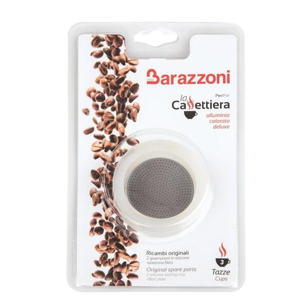 Barazzoni アルミエスプレッソメーカー交換用パーツ 3カップ用 パッキン2P&amp;フィルター C...