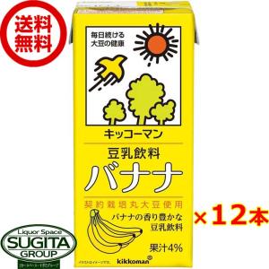 キッコーマン 豆乳飲料 バナナ 1000ml (1L×12本(2ケース)) 大型パック 健康 大豆 ソイミルク 大容量 送料無料 倉庫出荷｜sake-sugita