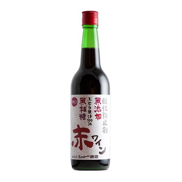 『送料無料12本セット』無添加・無補糖　赤ワイン　中口　8％　600ml×12本　シャトー勝沼　赤ワ...