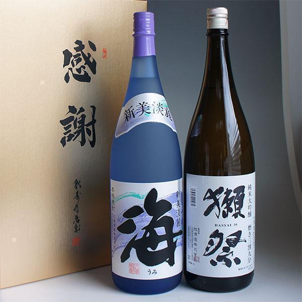 感謝ギフト箱入り 日本酒 焼酎セット 1800ml 2本組 獺祭 純米大吟醸 39 磨き三割九分/芋...