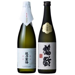 飲み比べセット 越乃寒梅 金無垢 純米大吟醸/鶴齢 山田錦37％ 純米大吟醸/720ml 2本 ギフ...