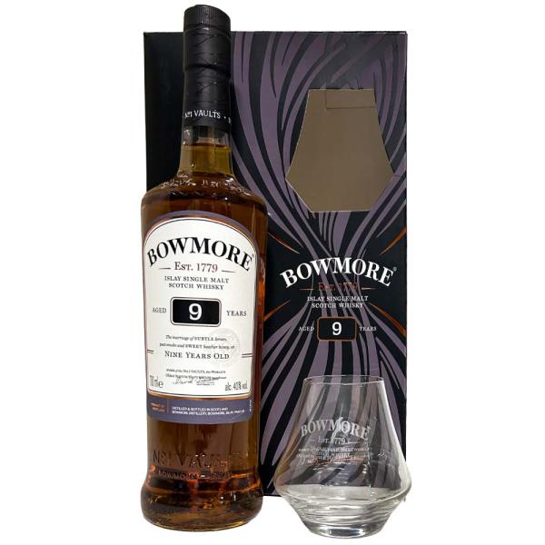 【ロゴ入り特製グラス1個付き】ボウモア9年　700ml　ギフトボックス入り［並行輸入品］