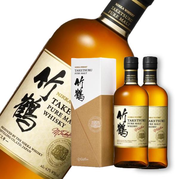 ニッカ 竹鶴 ピュアモルト 700ml 43度 箱付き 2本セット ジャパニーズ ウイスキー 洋酒