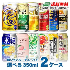 選べる 新ジャンル 350ml + 缶チューハイ 350ml  よりどり2ケース  送料無料 ビール N｜sakedepotcom