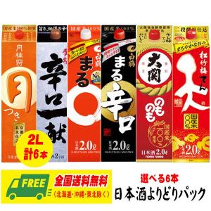 選べる日本酒２Lパック 黄桜・白鶴・松竹梅・月桂冠・大関6本 飲み比べ（バラエティ）セット｜sakedepotcom