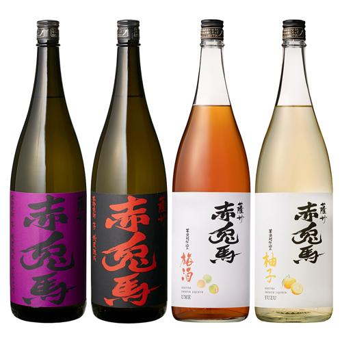 焼酎 芋焼酎 赤兎馬ブランド 4種飲み比べセット 赤兎馬 紫の赤兎馬 梅酒 柚子 各1800ml せ...
