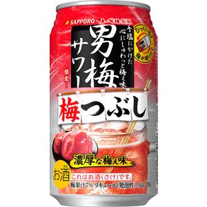 【限定】サッポロ　男梅サワー　梅つぶし　350ml×24缶（１ケース）｜sakeking