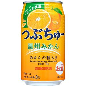 サンガリア つぶちゅー温州みかん 340ml×24缶(1ケース) : 酒の