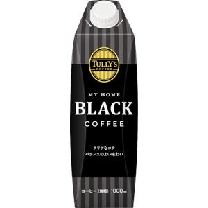伊藤園　TULLY'S COFFEE　タリーズコーヒー　MY HOME　ブラックコーヒー 紙パック 屋根型キャップ付容器　1000ml×6本(1ケース)｜sakeking
