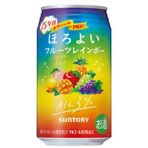 ★アウトレット品★【賞味期限：2024年6月】【限定】サントリー　ほろよい　フルーツレインボー　350ml×24缶（１ケース）｜sakeking