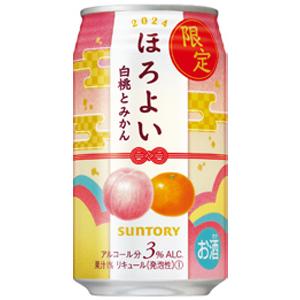 【限定】サントリー　ほろよい　白桃とみかん　350ml×24缶（１ケース）｜sakeking