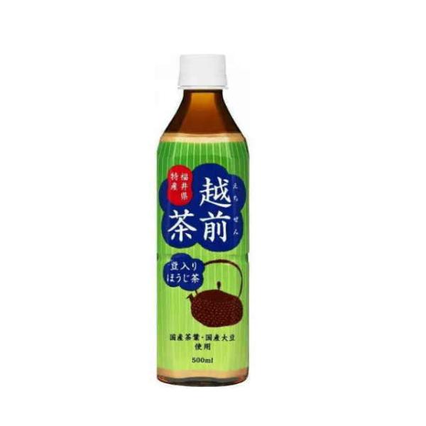 ［飲料］４８本まで同梱可　ハイピース　豆入りほうじ茶　越前茶　５００ｍｌＰＥＴ【２４本単位でご注文く...