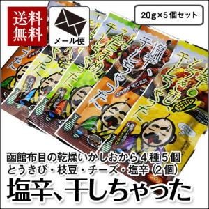 () 塩辛、干しちゃった 5袋セット (4種類 プレーン2、チーズ・枝豆・とうきび各1)