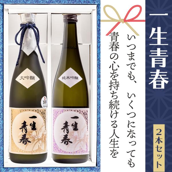 日本酒 飲み比べ ギフト 一生青春 大吟醸 純米吟醸 2種 720ml ×2本 曙酒造 福島 お酒 ...