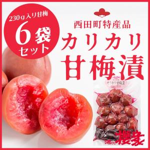 カリカリ梅 西田町特産品 カリカリ甘梅漬 230g×6袋セット 国産 梅干し 福島 郡山市 ふくしまプライド。体感キャンペーン（その他）料）｜sakenosakuraya