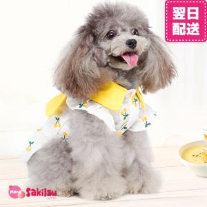 犬服 ドッグウェア ウエア ワンピース 春 夏 秋 リボン 小型犬 ノースリーブ ドッグウェア さくらんぼ チェリー｜sakiizu