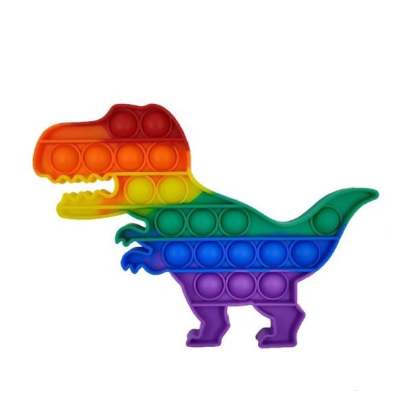 プッシュポップバブル 恐竜 レインボー カモフラージュ 知育玩具 子供用