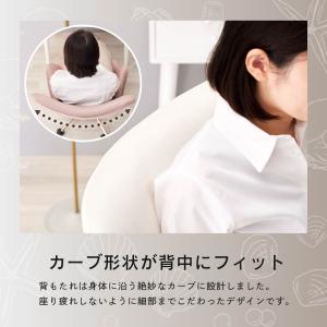 デスクチェア ベロア 金脚 キャスター かわい...の詳細画像5