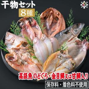日本海産のどぐろ入り 干物セット 8種 保存料不使用 国産製造 高級 ギフト 詰め合わせ ノドグロ サバ アジ カレイ ホッケ タイ イカ 贈り物