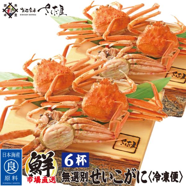 数量限定 冷凍せいこがに 越前せいこがに 松葉せいこがに 無選別せいこ蟹 6杯入り 越前産 山陰産 ...