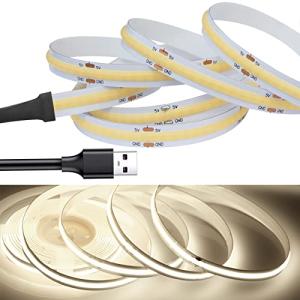 LEKE COB テープライトLEDストリップライトフレキシブル 高密度 LEDテープライト2.5m 320LEDs/m 昼光色4000K DC5V