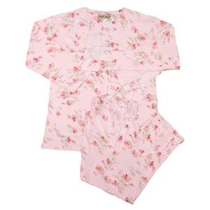 介護 パジャマ 通年 綿100% レディース 全開フルオープン  (S, ピンク