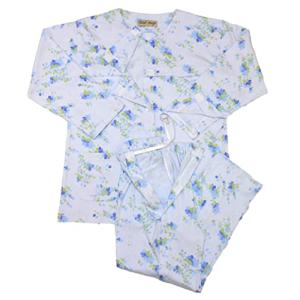 介護 パジャマ 通年 綿100% レディース 全開フルオープン  (L, サック