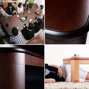 こたつ 長方形 大判サイズ 楢ラウンド折れ脚こ...の詳細画像1