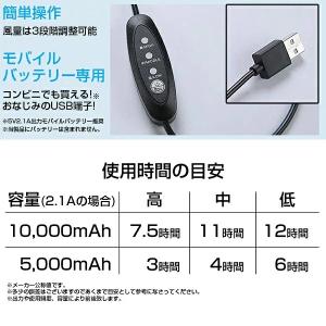 当日発送 USBストレート 空調作業服 5V ...の詳細画像2