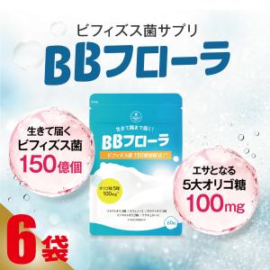 予約販売 ビフィズス菌 乳酸菌 サプリ 150億個配合 腸活 整腸 オリゴ糖 イヌリン 腸内フローラ 整える BBフローラ 30日分 6袋｜さくらの森 ヤフー店