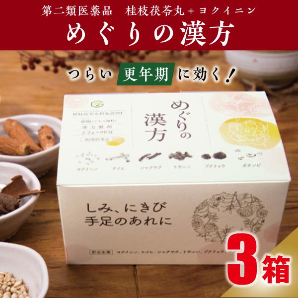 肩こり 頭痛 冷え 更年期 めぐりの漢方 3箱 第2類医薬品 ニキビ シミ 手足の湿疹 皮膚炎 さく...