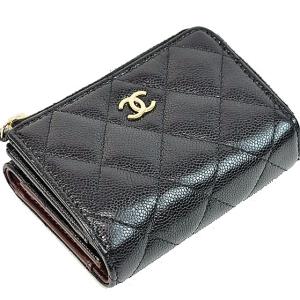 CHANEL 美品 シャネル ココマーク 二つ折り がま口 財布 レザー  