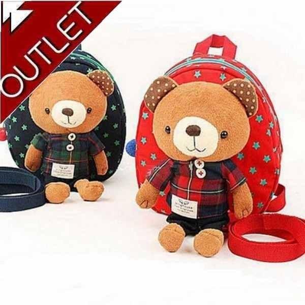 【アウトレット】リュック リュックサック 幼児 キッズ 子供用 くまぬいぐるみ 迷子紐 ハーネス  ...