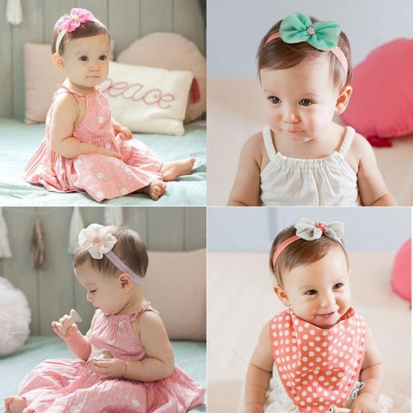 ヘアバンド ベビー リボン 結婚式 ヘッドバンド シフォン ミルキーカラー ギフト 出産祝い フォー...