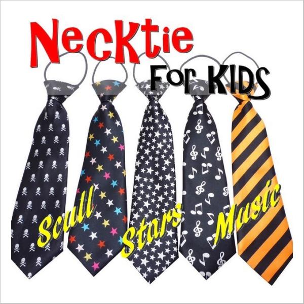 ネクタイ ワンタッチネクタイ ナロータイ キッズ ダンス 衣装 音符 ドクロ 星 ロック メール便 ...