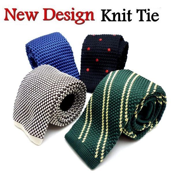 ニットタイ スクエアエンド ネクタイ 無地  父の日 誕生日 ギフト プレゼント ストライブ ドット...