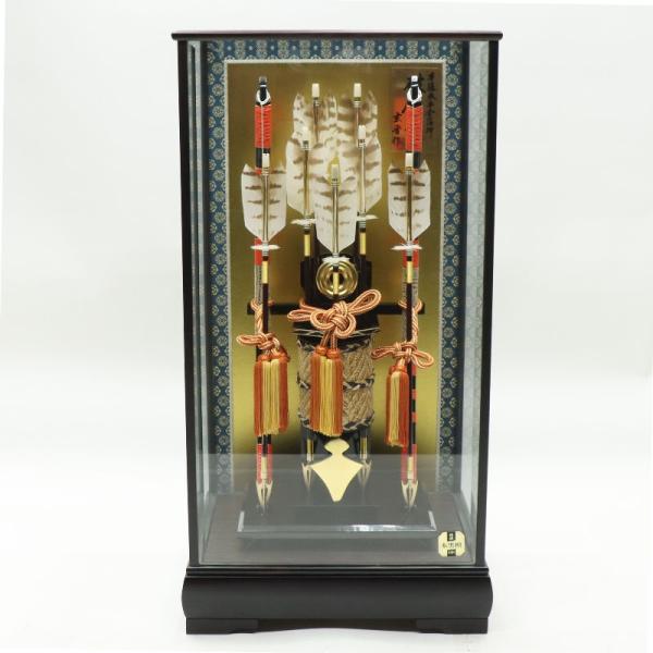 破魔弓 ケース飾り 謙信 20号 葵矢篭 重藤巻き弓 高さ80cm 銘木 本黒檀ケース 2024-y...