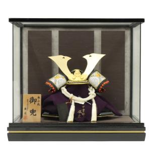 五月人形 ケース入兜 10号 六角ガラスケース 2025-yb020 幅41cm